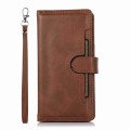 For iPhone 11 Wristband Card Slot Leather Phone Case(Coffee)