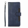 For iPhone 12 mini Wristband Card Slot Leather Phone Case(Blue)