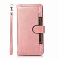 For iPhone 12 Pro Max Wristband Card Slot Leather Phone Case(Rose Gold)