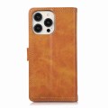 For iPhone 14 Plus Wristband Card Slot Leather Phone Case(Brown)