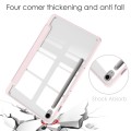 For Samsung Galaxy Tab S9 FE Acrylic 3-folding Smart Leather Tablet Case with Pen Slot(Pink)