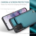 For Samsung Galaxy A14 CaseMe C22 Card Slots Holder RFID Anti-theft Phone Case(Blue Green)