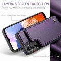 For Samsung Galaxy A14 CaseMe C22 Card Slots Holder RFID Anti-theft Phone Case(Purple)