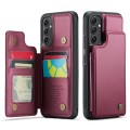 For Samsung Galaxy A54 5G CaseMe C22 Card Slots Holder RFID Anti-theft Phone Case(Wine Red)