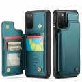 For Samsung Galaxy S20 FE CaseMe C22 Card Slots Holder RFID Anti-theft Phone Case(Blue Green)