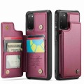 For Samsung Galaxy S20 FE CaseMe C22 Card Slots Holder RFID Anti-theft Phone Case(Wine Red)