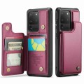 For Samsung Galaxy S20 Ultra CaseMe C22 Card Slots Holder RFID Anti-theft Phone Case(Wine Red)