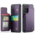 For Samsung Galaxy S21 FE 5G CaseMe C22 Card Slots Holder RFID Anti-theft Phone Case(Purple)