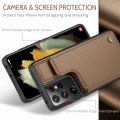 For Samsung Galaxy S21 Ultra 5G CaseMe C22 Card Slots Holder RFID Anti-theft Phone Case(Brown)