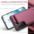 For Samsung Galaxy S22 5G CaseMe C22 Card Slots Holder RFID Anti-theft Phone Case(Wine Red)