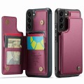 For Samsung Galaxy S22+ 5G CaseMe C22 Card Slots Holder RFID Anti-theft Phone Case(Wine Red)