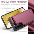 For Samsung Galaxy S22+ 5G CaseMe C22 Card Slots Holder RFID Anti-theft Phone Case(Wine Red)