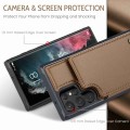 For Samsung Galaxy S22 Ultra 5G CaseMe C22 Card Slots Holder RFID Anti-theft Phone Case(Brown)