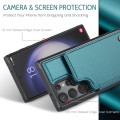 For Samsung Galaxy S23 Ultra 5G CaseMe C22 Card Slots Holder RFID Anti-theft Phone Case(Blue Green)