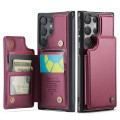 For Samsung Galaxy S23 Ultra 5G CaseMe C22 Card Slots Holder RFID Anti-theft Phone Case(Wine Red)
