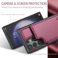 For Samsung Galaxy S23 Ultra 5G CaseMe C22 Card Slots Holder RFID Anti-theft Phone Case(Wine Red)
