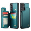 For Samsung Galaxy A13 5G CaseMe C22 Card Slots Holder RFID Anti-theft Phone Case(Blue Green)