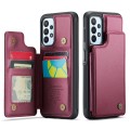 For Samsung Galaxy A23 CaseMe C22 Card Slots Holder RFID Anti-theft Phone Case(Wine Red)
