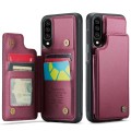 For Samsung Galaxy A30s/A50s/A50 CaseMe C22 Card Slots Holder RFID Anti-theft Phone Case(Wine Red)