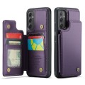 For Samsung Galaxy A34 5G CaseMe C22 Card Slots Holder RFID Anti-theft Phone Case(Purple)