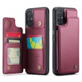 For Samsung Galaxy A51 4G CaseMe C22 Card Slots Holder RFID Anti-theft Phone Case(Wine Red)