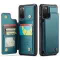 For Samsung Galaxy S20 CaseMe C22 Card Slots Holder RFID Anti-theft Phone Case(Blue Green)