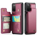 For Samsung Galaxy S20 CaseMe C22 Card Slots Holder RFID Anti-theft Phone Case(Wine Red)