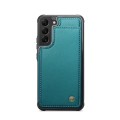 For Samsung Galaxy S21 5G CaseMe C22 Card Slots Holder RFID Anti-theft Phone Case(Blue Green)