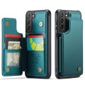 For Samsung Galaxy S21+ 5G CaseMe C22 Card Slots Holder RFID Anti-theft Phone Case(Blue Green)