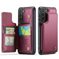 For Samsung Galaxy S21+ 5G CaseMe C22 Card Slots Holder RFID Anti-theft Phone Case(Wine Red)