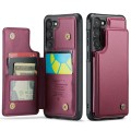 For Samsung Galaxy S23 5G CaseMe C22 Card Slots Holder RFID Anti-theft Phone Case(Wine Red)