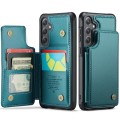 For Samsung Galaxy S23 FE 5G CaseMe C22 Card Slots Holder RFID Anti-theft Phone Case(Blue Green)