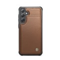 For Samsung Galaxy S23 FE 5G CaseMe C22 Card Slots Holder RFID Anti-theft Phone Case(Brown)