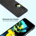 For Huawei Pocket 2 ABEEL Black Edge Two-color Calf Texture PU Phone Case(Black)