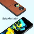 For Huawei Pocket 2 ABEEL Black Edge Two-color Calf Texture PU Phone Case(Brown)