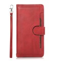 For Samsung Galaxy S24 5G Wristband Card Slot Leather Phone Case(Red)