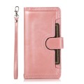 For Samsung Galaxy S24 5G Wristband Card Slot Leather Phone Case(Rose Gold)