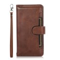 For Samsung Galaxy S24+ 5G Wristband Card Slot Leather Phone Case(Coffee)