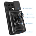 For Xiaomi Redmi Note 13 4G Global Sliding Camera Cover Design TPU Hybrid PC Phone Case(Black)