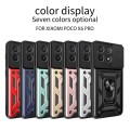 For Xiaomi Poco X6 Pro Sliding Camera Cover Design TPU Hybrid PC Phone Case(Blue)