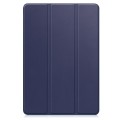 For Samsung Galaxy Tab A9+ Custer 3-folding Holder TPU Smart Leather Tablet Case(Dark Blue)
