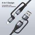 JOYROOM SA37-2T2 60W Multi-Function Series 4 in 1 Fast Charging Data Cable, Length:1.2m(Black)