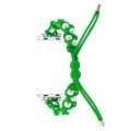 For Apple Watch SE 2023 44mm Paracord Gypsophila Beads Drawstring Braided Watch Band(Green)