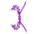 For Apple Watch SE 2023 44mm Paracord Gypsophila Beads Drawstring Braided Watch Band(Purple)
