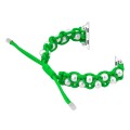 For Apple Watch Series 8 45mm Paracord Gypsophila Beads Drawstring Braided Watch Band(Green)