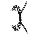 For Apple Watch SE 2022 40mm Paracord Gypsophila Beads Drawstring Braided Watch Band(Black)