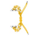 For Apple Watch Series 7 41mm Paracord Gypsophila Beads Drawstring Braided Watch Band(Yellow)