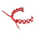 For Apple Watch SE 44mm Paracord Gypsophila Beads Drawstring Braided Watch Band(Red)