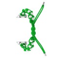 For Apple Watch Series 6 44mm Paracord Gypsophila Beads Drawstring Braided Watch Band(Green)