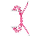 For Apple Watch 42mm Paracord Gypsophila Beads Drawstring Braided Watch Band(Pink)